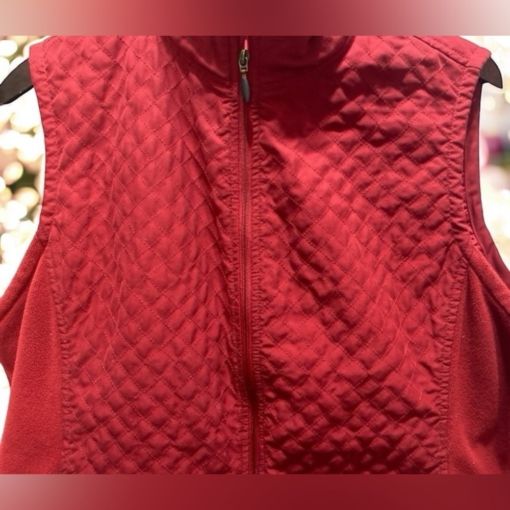 🌟 Columbia Lined Zip Front Red Vest, Sz XL Women’s lightweight technical - Picture 5 of 14